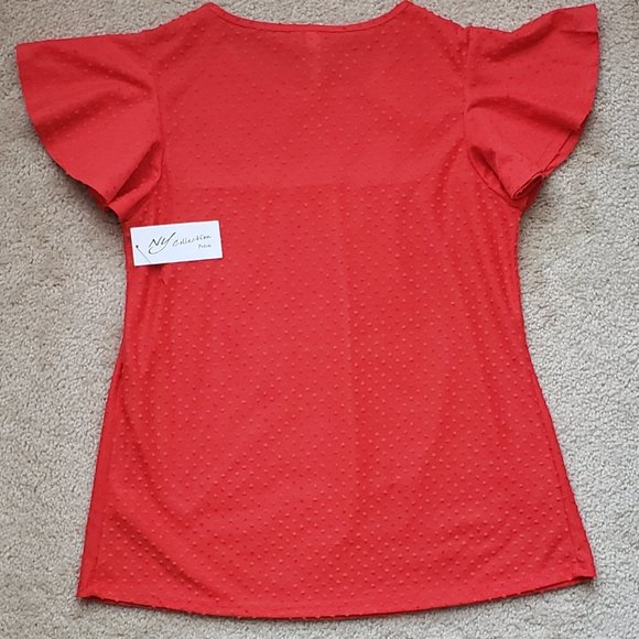 NY COLLECTION Smocked Peplum Top - Picture 4 of 6